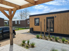 Modern chalet with air conditioning, on a holiday park, 1 km from the beach